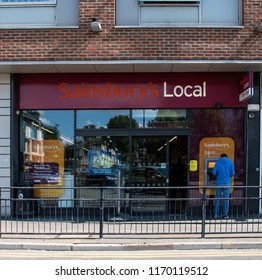 Maidenhead, United Kingdom - September 01 2018:   Entrance To Sainsburys Local In Queen St