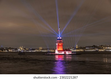 Maiden's Tower in Istanbul, Turkey. (KIZ KULESI). Maiden’s Tower got a new look. Istanbul’s Pearl “Maiden’s Tower” reopened after newly restored. - Powered by Shutterstock