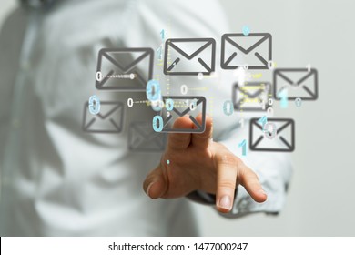 Man Hand Using Phone Email Icon Stock Photo (Edit Now) 1298552266