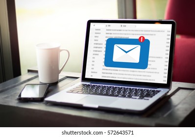 Mail Communication Connection message to mailing contacts phone Global Letters Concept computer browsing communication  - Shutterstock ID 572643571