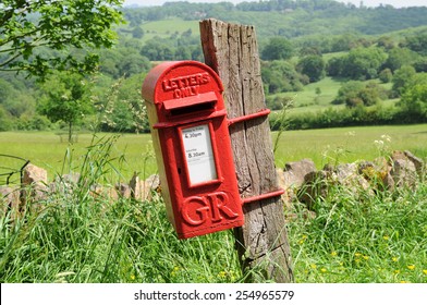 Mailbox In English Countryside Of Cotswolds