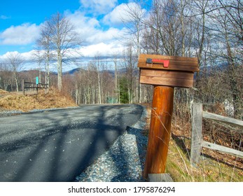 Mailbox On A Winter Rural Road