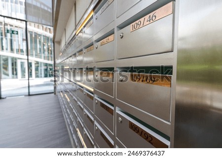 Mailboxes in the condo. mailbox pattern with lockable center in condo.