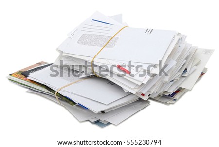 Mails and bills on stacking