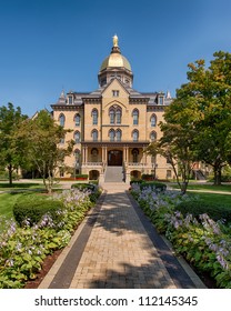 The Main Building On The Campus Of The University Of Notre Dame In South Bend, Indiana