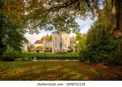 The Main Building Of A Public Museum In Provins Near Paris, France. Taken On A Partly Sunny Autumn Afternoon With No People.