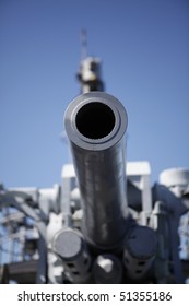 The Main Cannon Onboard A US Navy Submarine (Shallow Depth Of Field)