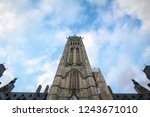 Main clock tower of the center block of the Parliament of Canada, in the Canadian Parliamentary complex of Ottawa, Ontario. It is a major kandmark,  containing the Senate and the house of commons

