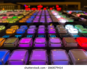 Main Editing Panel In A Tv Control Room For Live Broadcast