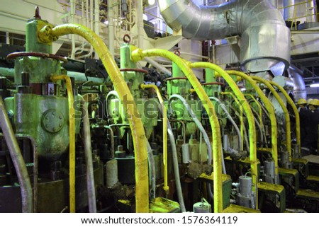 Main engine of marine vessel for general cargo normally using 6 cylender to 12 or more up to desigh Stock photo © 