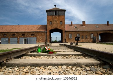 Main Entrance To Auschwitz Birkenau Concentration Camp