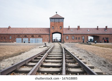 Main Entrance To Auschwitz Birkenau Concentration Camp