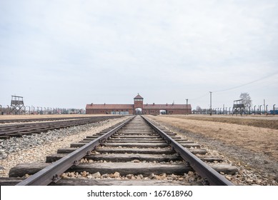 Main Entrance To Auschwitz Birkenau Concentration Camp