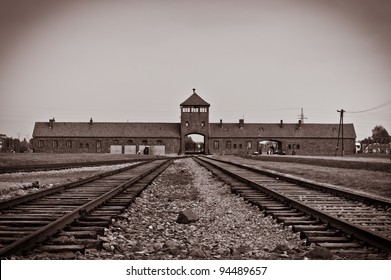 Main Entrance To Auschwitz Birkenau Concentration Camp