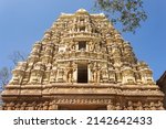 Main Entrance Gate of Lord Someshwara Temple, it is an ornate 14th century Vijayanagara era Dravidian style construction, Kolar, Karnataka, India