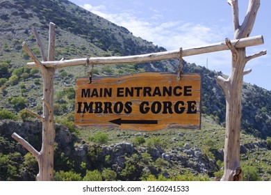 Main Entrance Imbros Gorge Sign - Shutterstock ID 2160241533