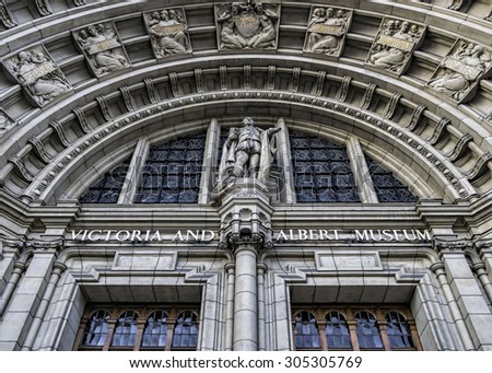 Main entrance to Victoria and Albert Museum, London, England