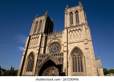 Main Facade Of Bristol Cathedral Church, England, UK