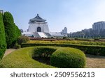 
The main gate of National Chiang Kai-shek (CKS) Memorial Hall, the landmark for tourist attraction in Taiwan.(Letters With Means Chiang Kai-shek)