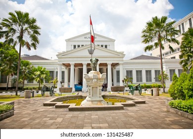 Main Gate Of National Museum On Merdeka Square In Central Jakarta,  Java Island, Indonesia.