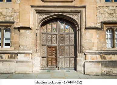 Main Gate Of Oriel College In Oxford