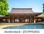 Main Hall of Meiji Shrine in Shibuya district of Tokyo city, Japan