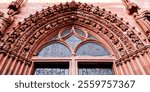 Main Porch. Basel Minster is a religious building in the Swiss city of Basel. Basel, Canton Basel-Stadt, Switzerland, Europe.