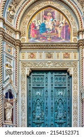 The Main Portal Of The Duomo, Florence, Italy