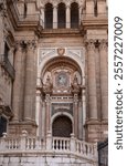 Main portal of Malaga Cathedral , Andalusia, Spain