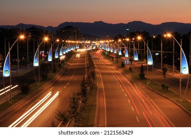 A main road in the city center of Malatya in the evening. - Shutterstock ID 2121563429