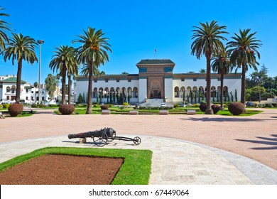 Main square in Casablanca with goverment building, Morocco