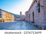 Main square in old medieval town Hvar. Hvar is one of most popular tourist destinations in Croatia in summer. Central Pjaca square of Hvar town, Dalmatia, Croatia.