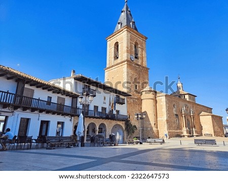 Main Square of Tarazona de la Mancha, on a hot June afternoon. Foto stock © 