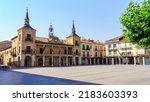 Main square with the Town Hall building in the old city of Burgo de Osma, Soria.