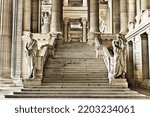 main staircase of the palace of justice in brussels