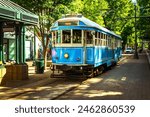 Main Street Blue Trolley in Memphis vintage attraction and transportation