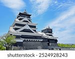 Main tower of Kumamoto castle, it was reconstructed from the 2016 earthquake damage, KUMAMOTO, JAPAN