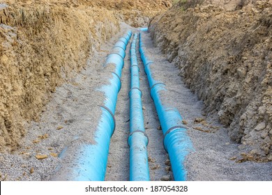 Main Water Line In The Trench