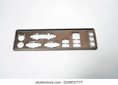 mainboard computer backpanel on white background
