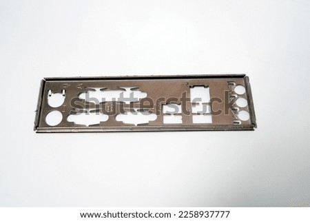 mainboard computer backpanel on white background