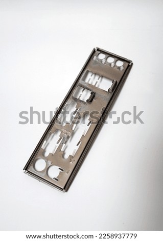 mainboard computer backpanel on white background