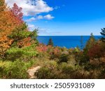 Maine. Acadia national park. Colorful fall leaves 