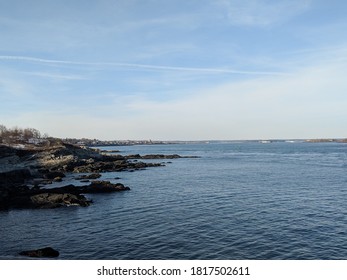 Maine Coast Near A Lighthouse.