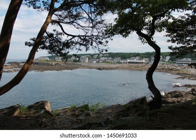 Maine Coastline Of Houses On Marginal Way