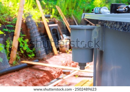 Maintaining pool involves installing skimmer basket on frame, which collects dirt debris well as cleaning water surface with filtration system