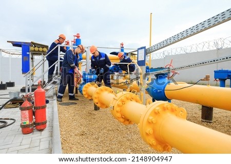 Maintenance of the gas pipeline. A specialist checks the gas pipeline