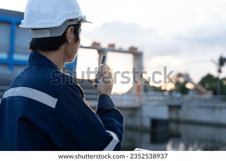 maintenance and inspector. Maintenance engineers are using walky talky to inform the results of inspection of buildings and structures. Irrigation engineers are exploring sluice systems