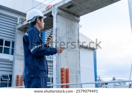 maintenance and inspector. Maintenance engineers are using walky talky to inform the results of inspection of buildings and structures. Irrigation engineers are exploring sluice systems
