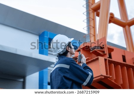 maintenance and inspector. Maintenance engineers are using walky talky to inform the results of inspection of buildings and structures. Irrigation engineers are exploring sluice systems