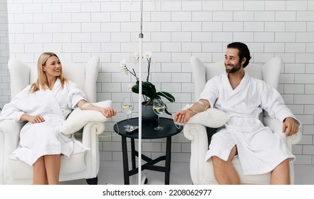 Maintenance and restoration of human immune system with vitamin IV infusion therapy. Beautiful woman with her boyfriend in modern wellness center during intravenous vitamin therapy. - Shutterstock ID 2208062977